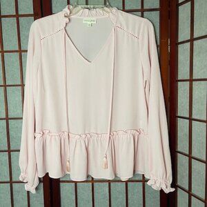 Pink Peplum Blouse Small